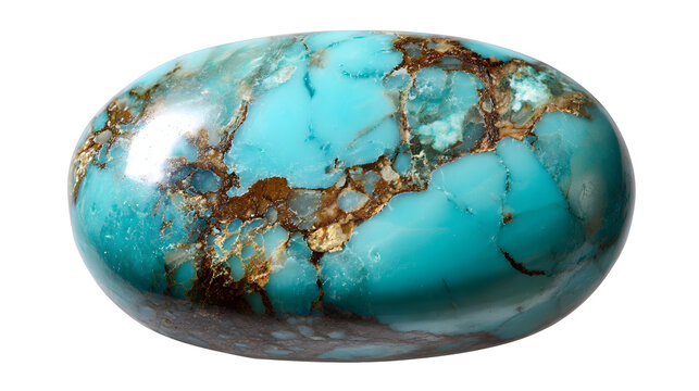 Turquoise polished stone in oval shape