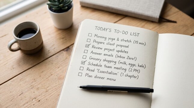 Minimalist to-do list with checkboxes