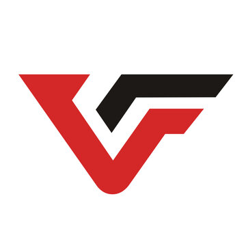 Initial Letter VF simple logo design vector