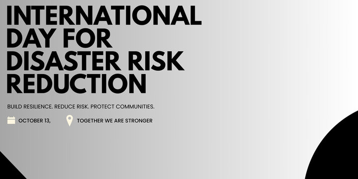 International Day for Disaster Risk Reduction Poster Banner Template with Quote and Copy Space Vector Background