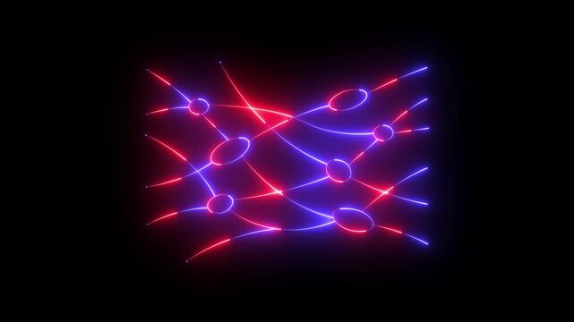 glowing neon Connective tissue icon isolated on black background. 4k video animation