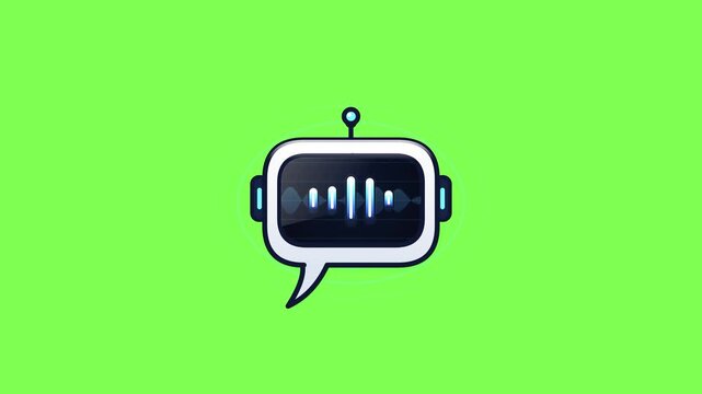 Artificial intelligence chatbot interface displays active voice signal waves