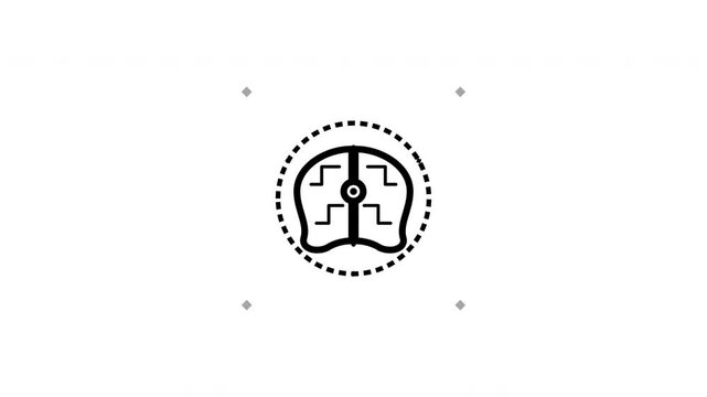Minimalist Black Vector Icon of Enterprise AI Neural Brain
