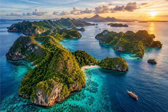 Indonesia Island Chain from Above