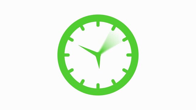 Analog clock with motion blur showing the passage of time and a simple modern design animation