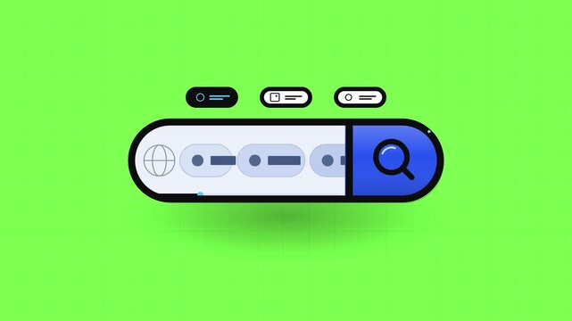 Search bar interface interaction shows digital information retrieval