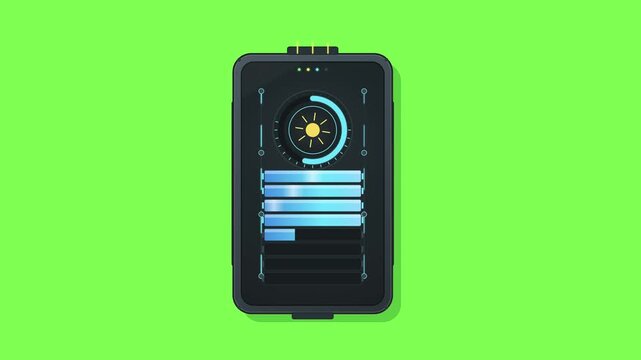 Smart device screen shows battery charging progress