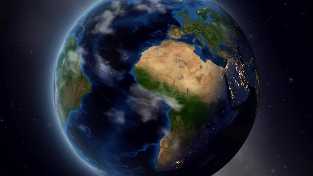 Earth Zoom In to Jambi Indonesia with Pin Marker Animation