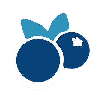 Blueberry fruit vector illustration flat icon isolated on white background for organic berry branding or healthy breakfast UI design