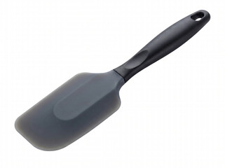 Fototapeta premium Black Silicone Kitchen Spatula Isolated on White Background with Copy Space, Professional Cooking and Baking Tool