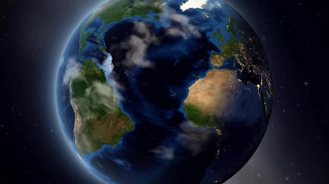 Satellite Earth Zoom into Montreal Canada Map Pin Animation