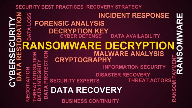 Ransomware Decryption Word Cloud