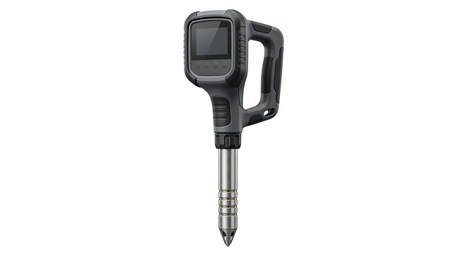 Close-up of modern digital flow meter sensor isolated on white background, illustration