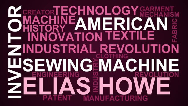 Elias Howe Word Cloud