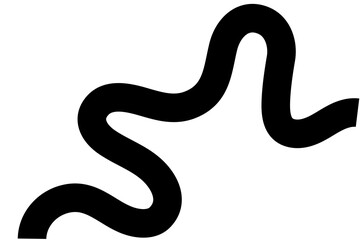 Fototapeta premium Black wavy line graphic element isolated on transparent background for modern web design.