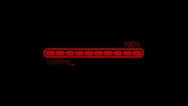 Minimal loading progress bar showing loading text and dots animation