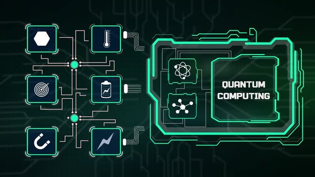 High performance quantum computing dashboard processing complex algorithm simulations, subatomic calculations and qubit state