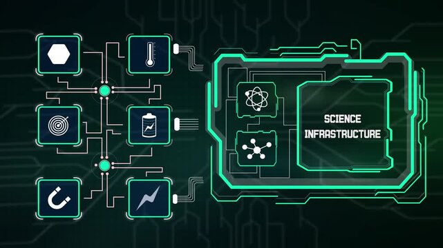 Global science infrastructure network dashboard managing research data center connectivity, lab servers and scientific nodes