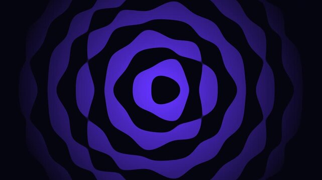 Abstract purple floral pattern motion blooming and pulsing with dark background and subtle zoom effect