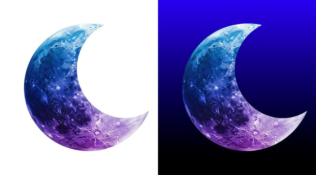 Crescent moon phases artistic digital
