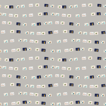 Seamless pattern of bar charts and graphs