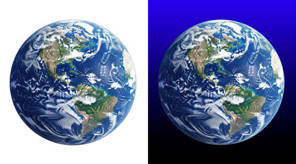 Earth from space with ice caps and cloud formations © Khandakar