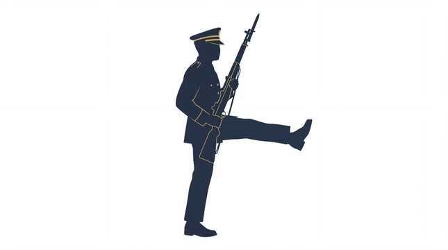 Veteran day vector illustration of a soldier marching with a rifle