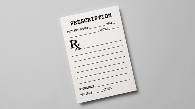 Medical prescription pad for doctor medication orders and treatment.