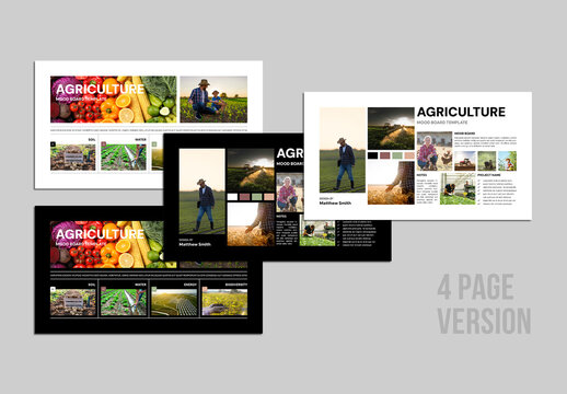 Agriculture Mood Board Template With Featuring Farming