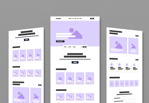 Modern Website Landing Page UI Wireframe
