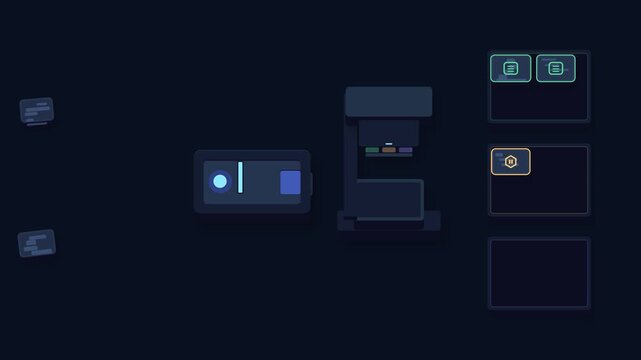 AI Data Stamper: Seamless 2.5D Geometric Technology Classification Animation