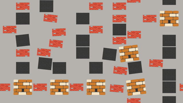 Scattered bricks pattern
