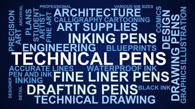 Technical Pens Word Cloud