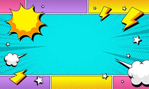 Pop Art Retro Comic Panel Background