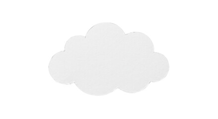 Naklejka na ściany i meble Simple white cloud shape cut from textured paper, centrally placed on a clean white background with soft lighting