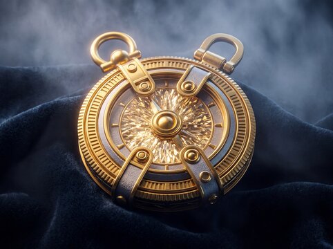 Winter solstice vektor illustration of golden ornate mystical compass