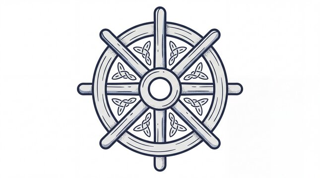 Winter solstice vektor ship wheel with celtic knot motifs