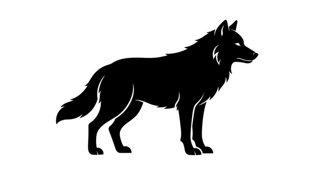 black wolf vector illustration