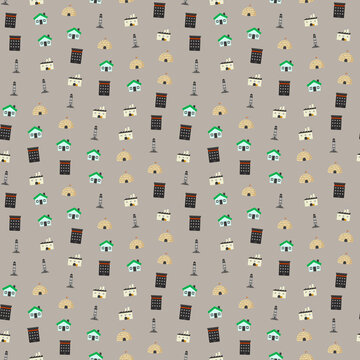 Pattern of building icons