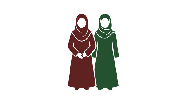 Women in traditional hijabs stand side by side representing cultural heritage and modern modesty in contemporary society.