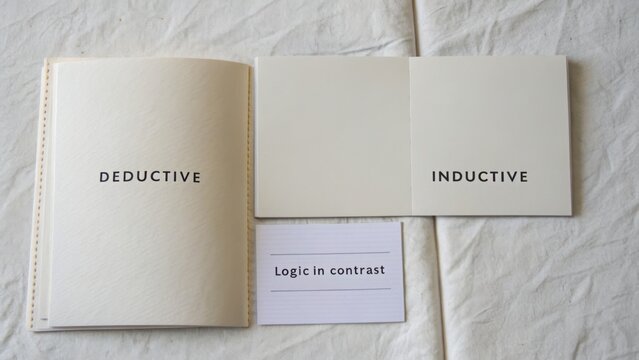 Minimalist Top View of Open Book Pages and Cards