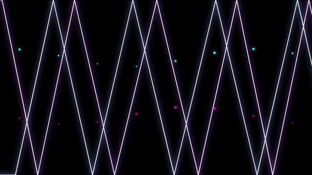 Abstract neon zigzag line pattern background animation