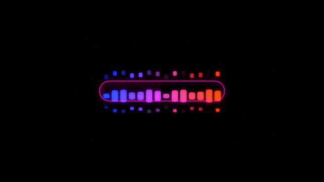 Colorful digital audio waveform equalizer animation