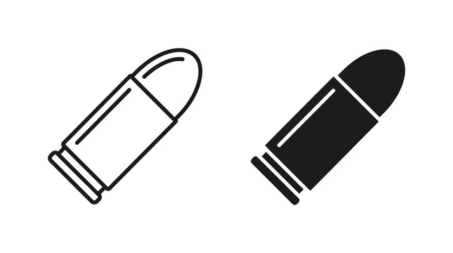 Bullet icon set in outline and solid style vector illustration