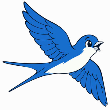 swallow cartoon character flat vector illustration mascot