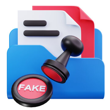 Forged Fake Document 3D Illustrations