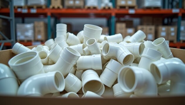 rows of white plastic bottles
