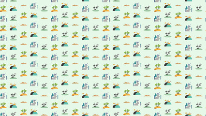 Seamless pattern of landscape icons © hanafi