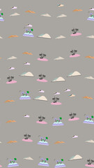Stylized island and sand dune seamless pattern © hanafi
