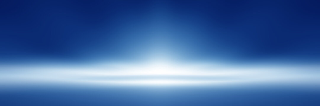 Blue empty room studio gradient used for background and display your product